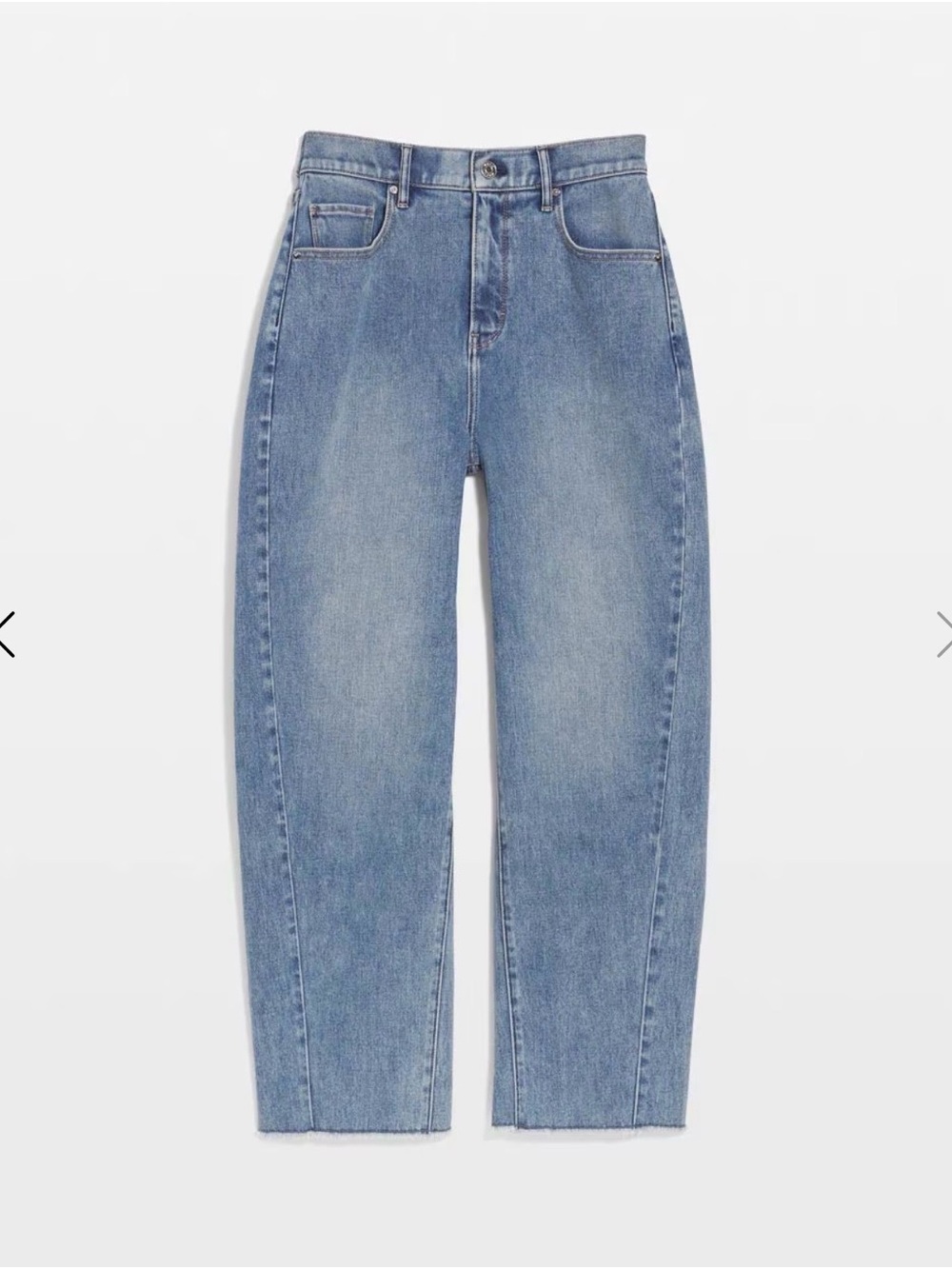 WHBM High-Rise Barrel Jeans